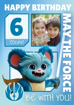 Star Wars Young Jedi Adventures Photo Upload Birthday Card