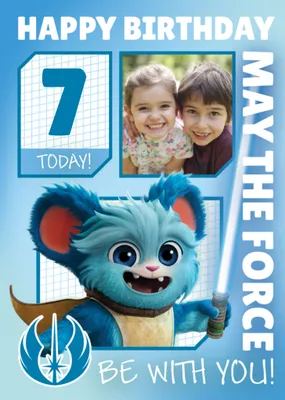 Star Wars Young Jedi Adventures Photo Upload Birthday Card