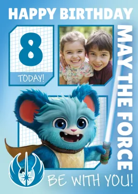 Star Wars Young Jedi Adventures Photo Upload Birthday Card