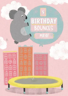 Flying Koala Personalised Birthday Card