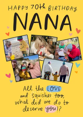 Happy 70th Birthday Nana Photo Upload Card