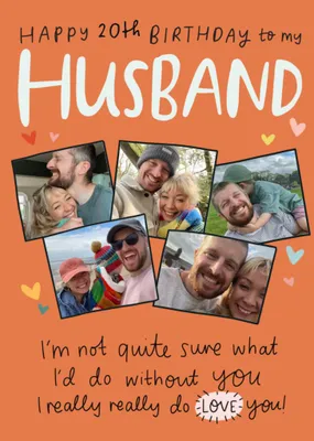 Happy 40th Birthday To My Husband Photo Upload Card