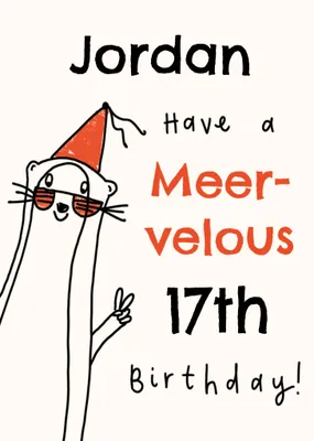 Meerkat Pun Sketchy Illustrated 10th Birthday Card