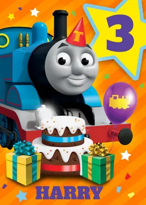 Thomas And Friends Cake and Presents Birthday Card