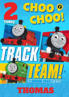 Thomas And Friends Choo Choo Track Team Birthday Card