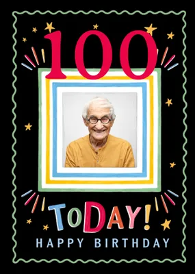 Happy Birthday 90 Today Photo Upload Card With Editable Age
