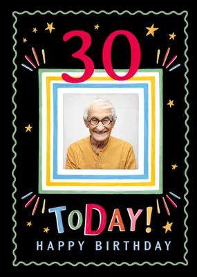 Happy Birthday 90 Today Photo Upload Card With Editable Age