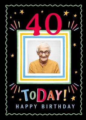 Happy Birthday 90 Today Photo Upload Card With Editable Age