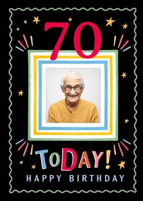 Happy Birthday 90 Today Photo Upload Card With Editable Age