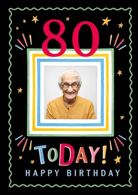 Happy Birthday 90 Today Photo Upload Card With Editable Age