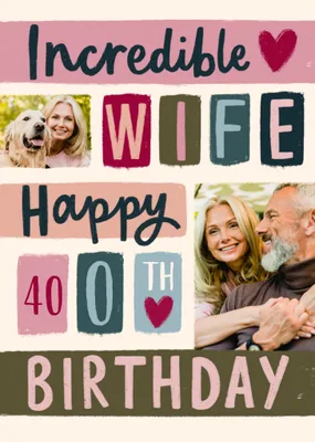 Incredible Wife Happy 60th Birthday Photo Upload Card