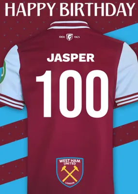 No 30 West Ham United Jersey Happy Birthday Card