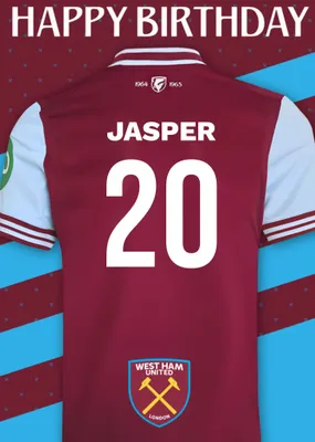 No 30 West Ham United Jersey Happy Birthday Card