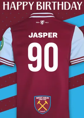 No 30 West Ham United Jersey Happy Birthday Card