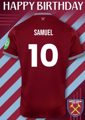 West Ham United Birthday Card