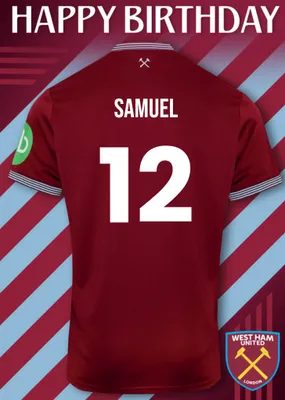 West Ham United Birthday Card