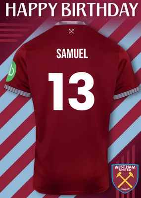 West Ham United Birthday Card