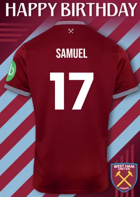 West Ham United Birthday Card