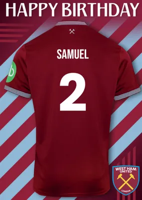 West Ham United Birthday Card
