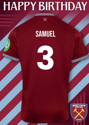 West Ham United Birthday Card