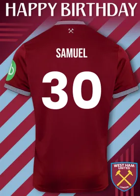 West Ham United Birthday Card