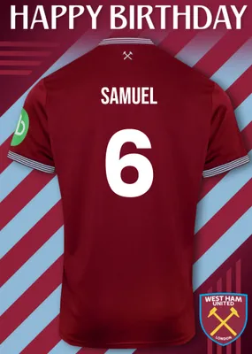 West Ham United Birthday Card