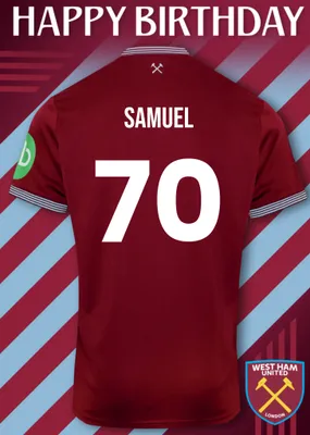 West Ham United Birthday Card