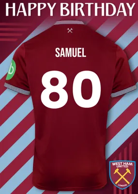 West Ham United Birthday Card