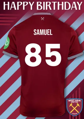 West Ham United Birthday Card