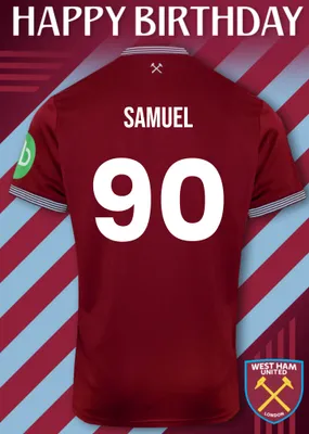 West Ham United Birthday Card