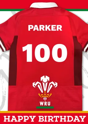 Welsh Rugby Union 18 Today Rugby Jersey Happy Birthday Card