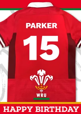 Welsh Rugby Union 18 Today Rugby Jersey Happy Birthday Card