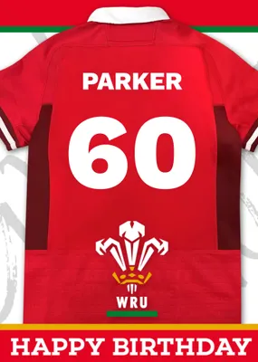 Welsh Rugby Union 18 Today Rugby Jersey Happy Birthday Card